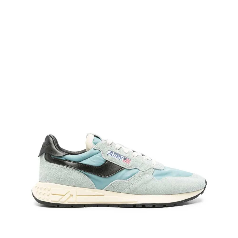 Autry Leren Panel Sneakers Heren Schoenen Blauw