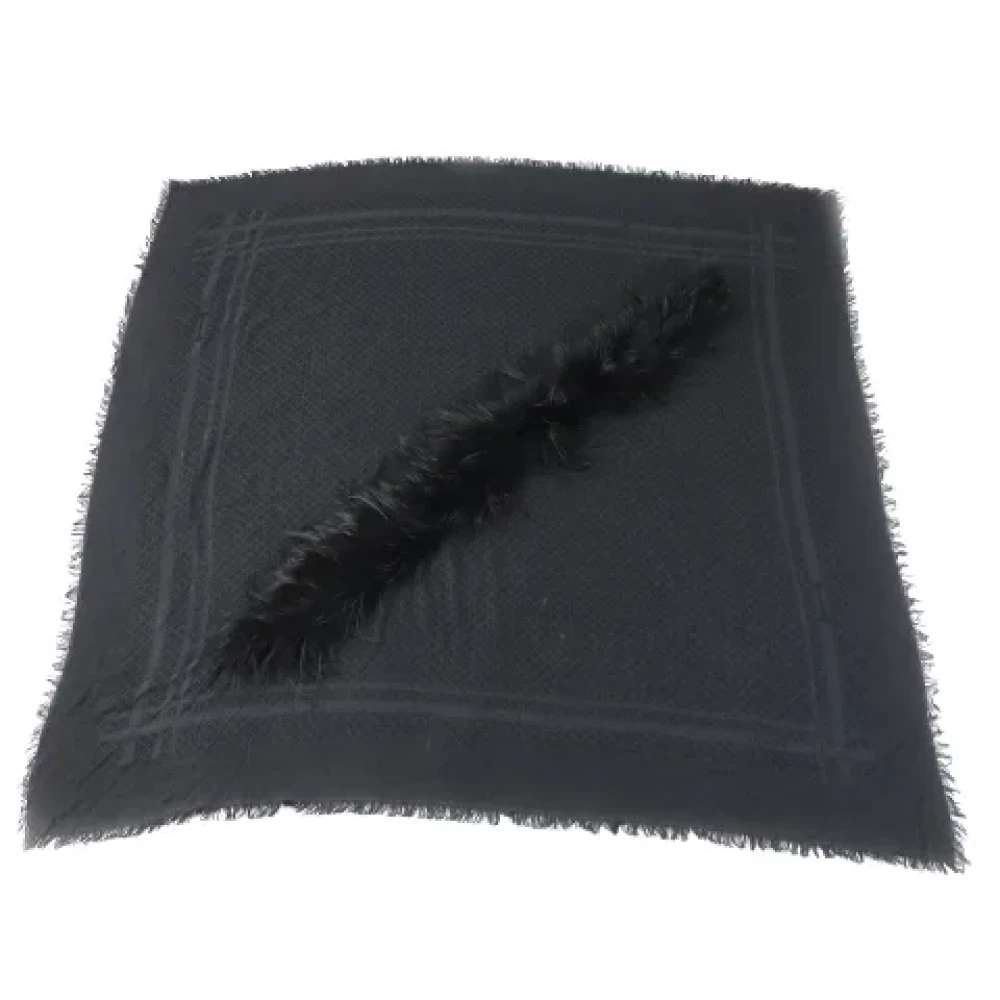 Gucci Vintage Pre-owned Silk scarves Black Dames