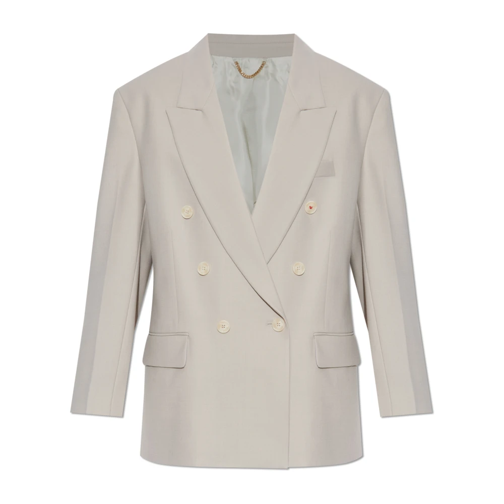 Victoria Beckham Women's Gray Blazers, Xs, Blazer With Wool Finish