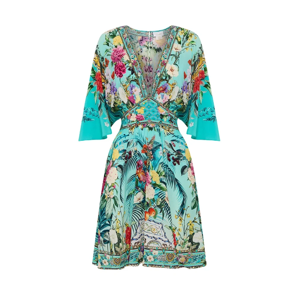 Camilla Zijden jurk Gardens of Queluz Multicolor Dames