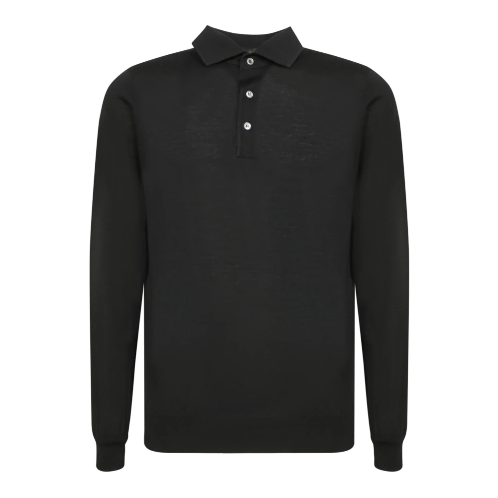 Dell'oglio Zwarte T-shirts voor moderne man Black Heren