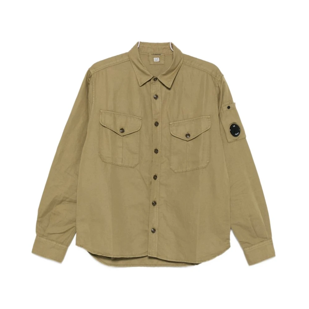 C.p. Company Men's Green Casual Shirts, Xl, Button-Fastening Shirt