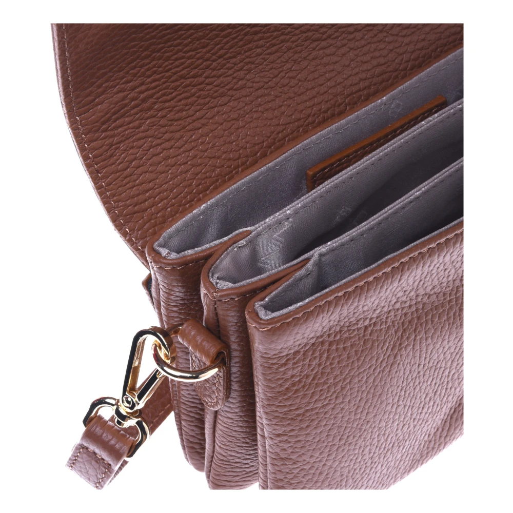 Baldinini Clutch bag in tan tumbled leather Brown Dames
