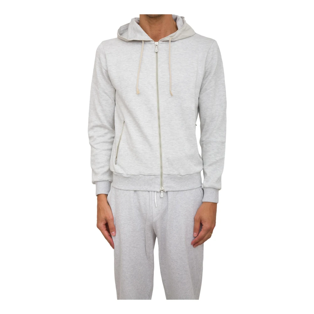 Eleventy Men's Gray Hoodie Sweatshirt - Zip-Throughs - Xl - Sweatshirts & Hoodies