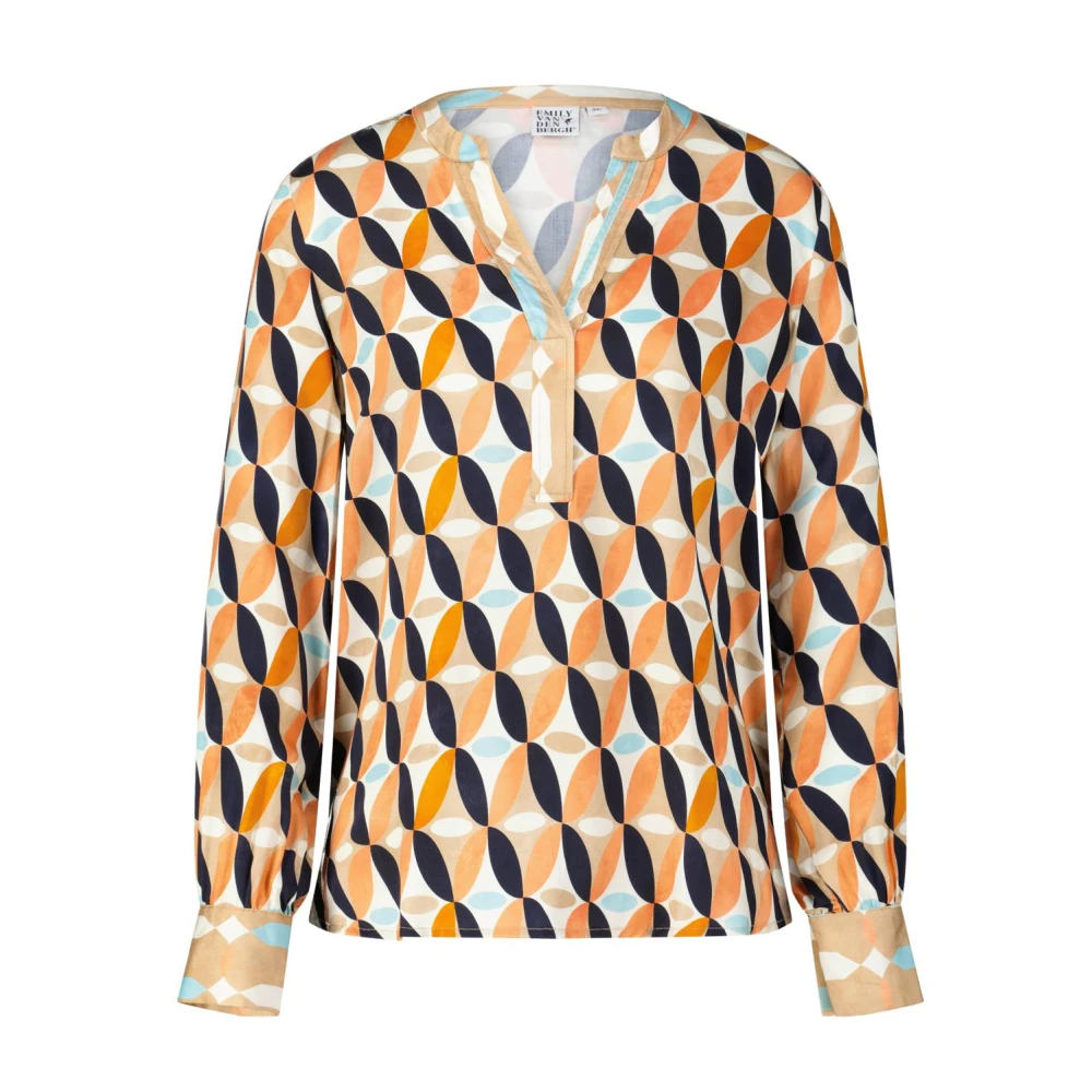 Emily Van den Bergh Kleurrijk Geometrisch Blouse Shirt Multicolor Dames