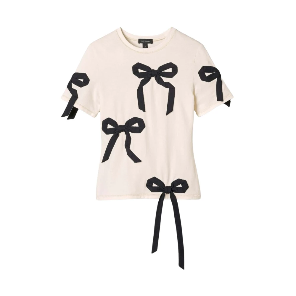 Marc Jacobs White T-Shirts, Female, M, Bow Shrunken Tee