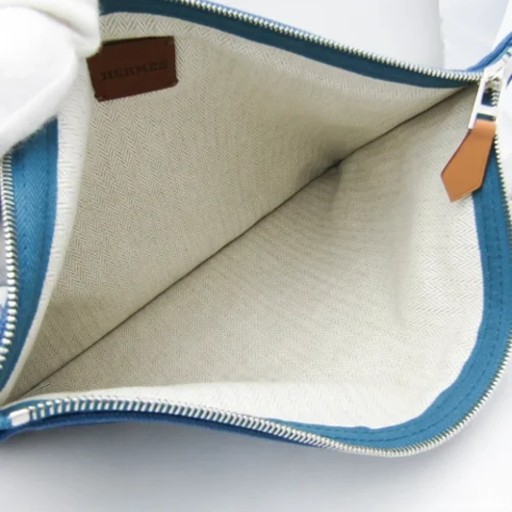 Hermès Vintage Pre-owned Cotton pouches Blue Dames