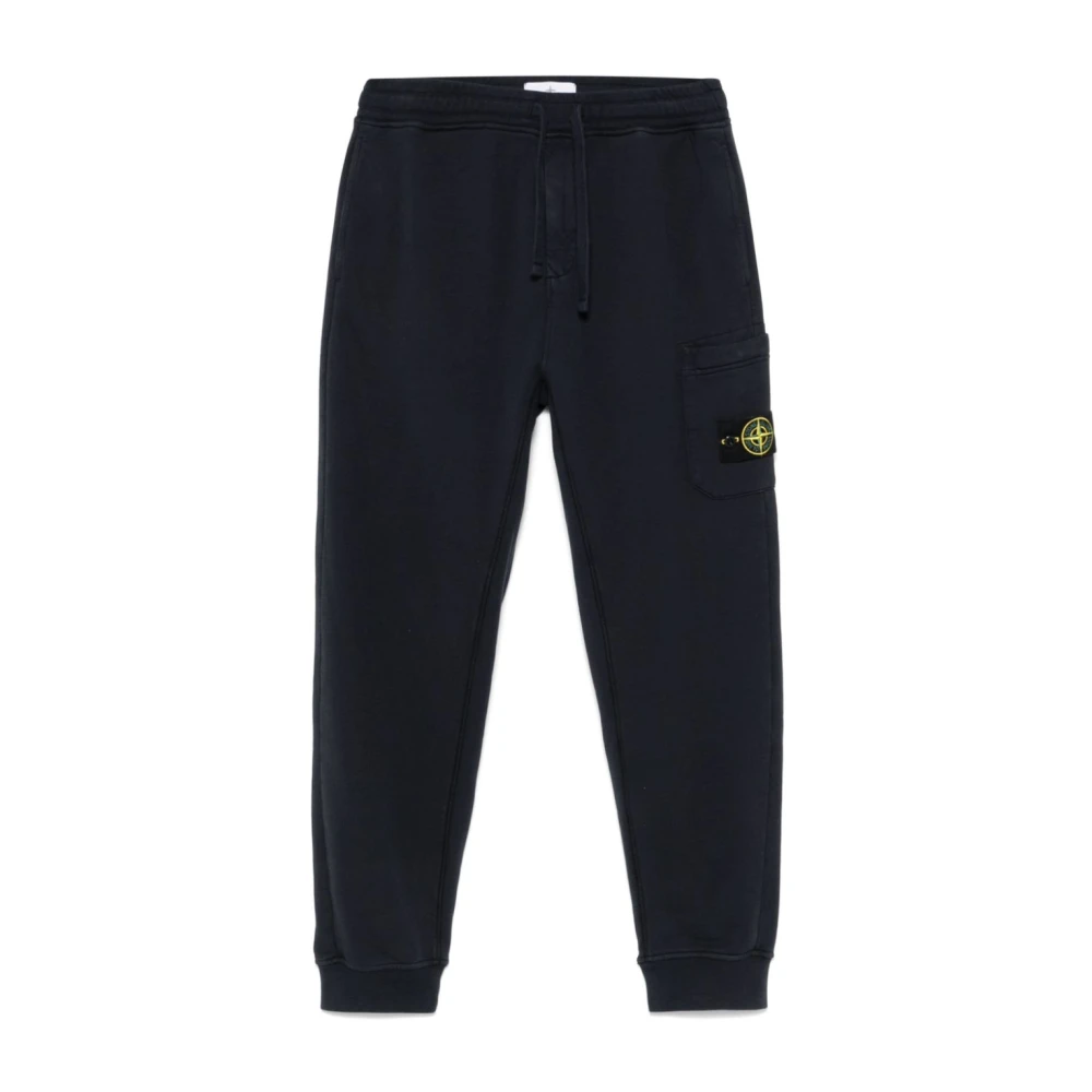 Stone Island Blauwe Elastische Trekkoord Broek Blue Heren