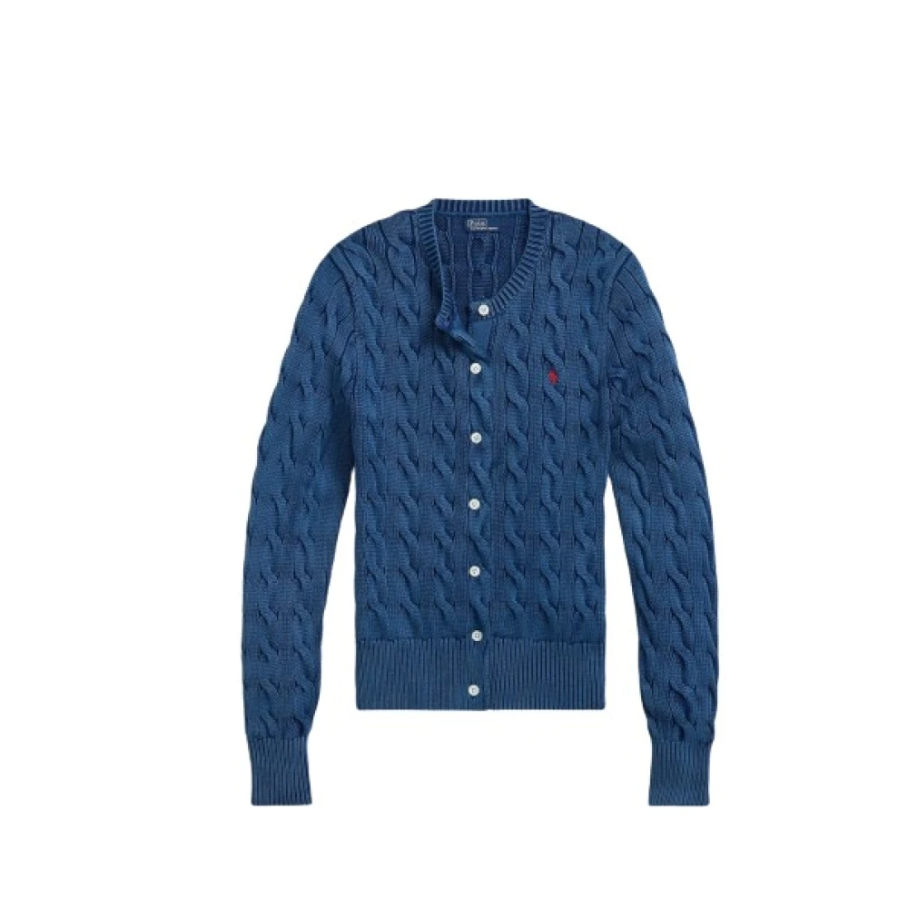Polo Ralph Lauren Katoenen Twisted Gebreide Trui Blue Dames