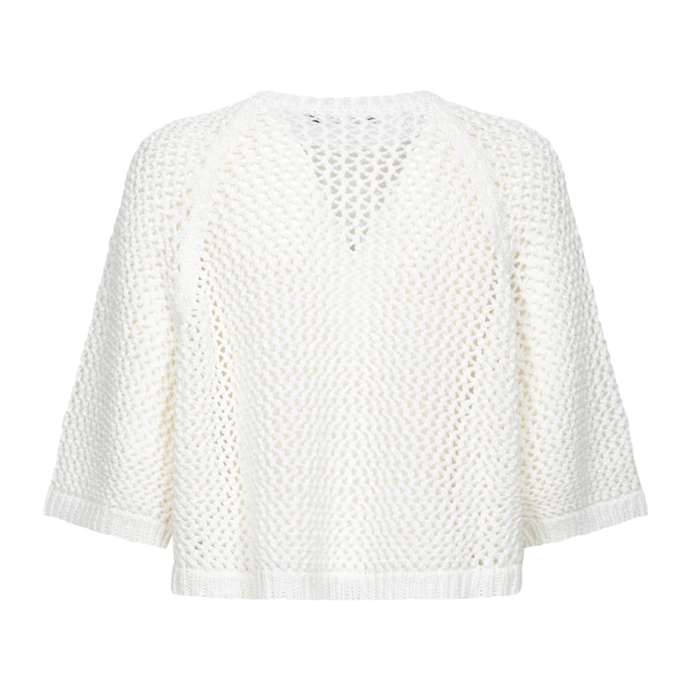 Fabiana Filippi Wit Gebreide Kleding Driekwart Mouw Trui White Dames