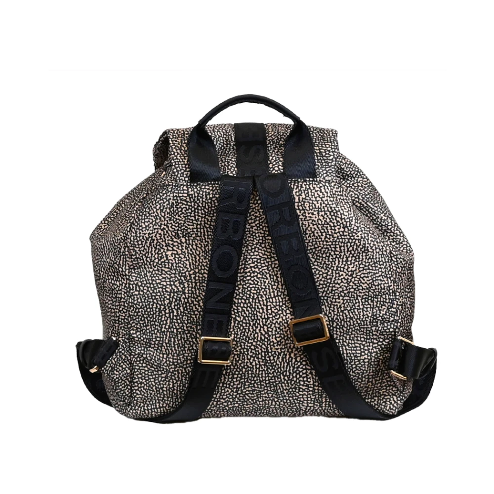 Borbonese Fold Rugzak met Trekkoordsluiting Gray Dames