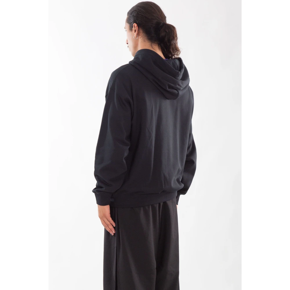Y-3 Zwart Faded Logo Zip Hoodie Black Heren