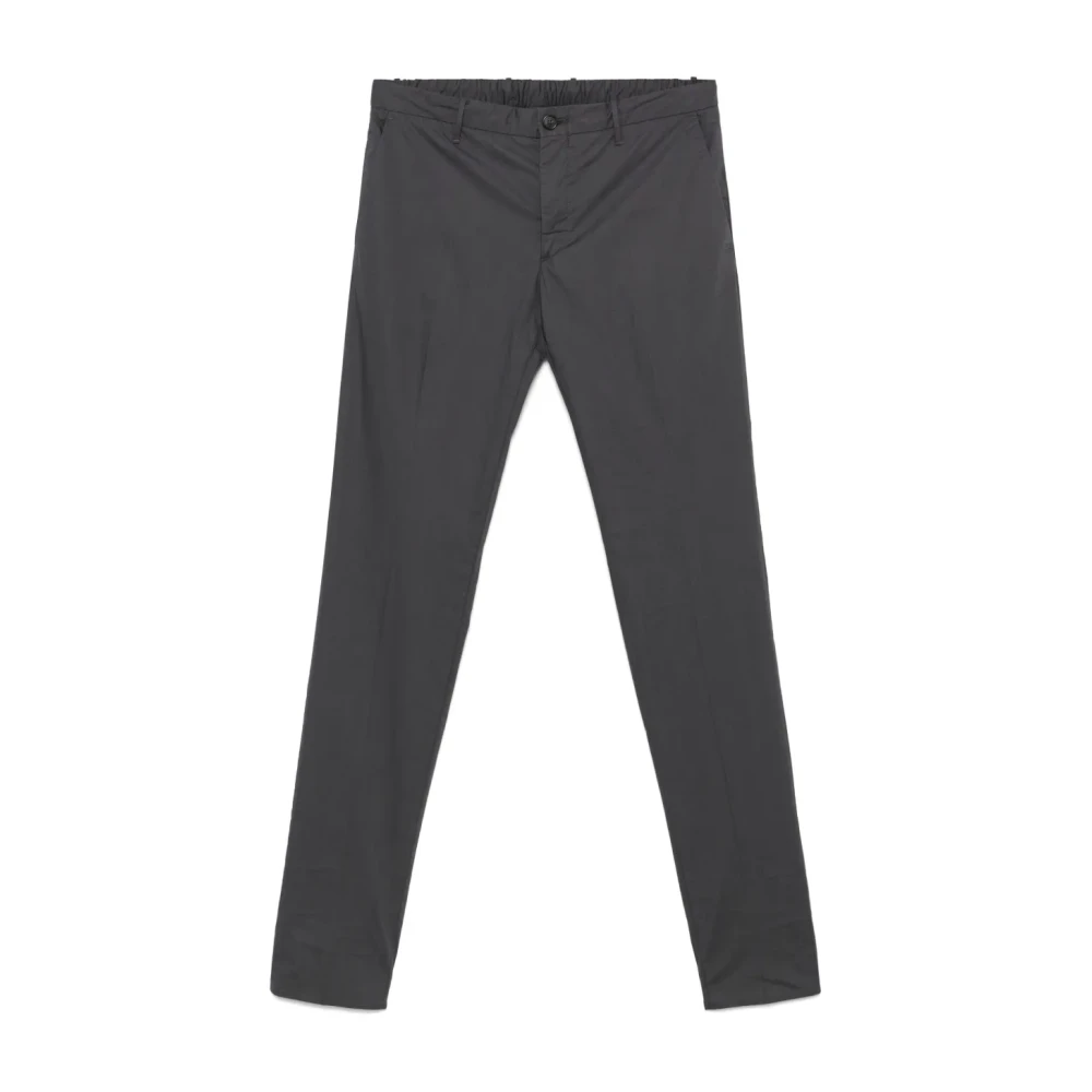 Incotex Men's Gray Slim-Fit Trousers, M, Slim Fit Anthracite Grey Trousers