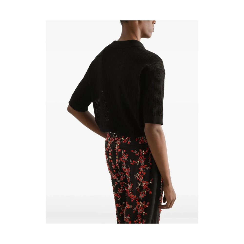Dolce & Gabbana Zwarte korte mouw trui Black Heren
