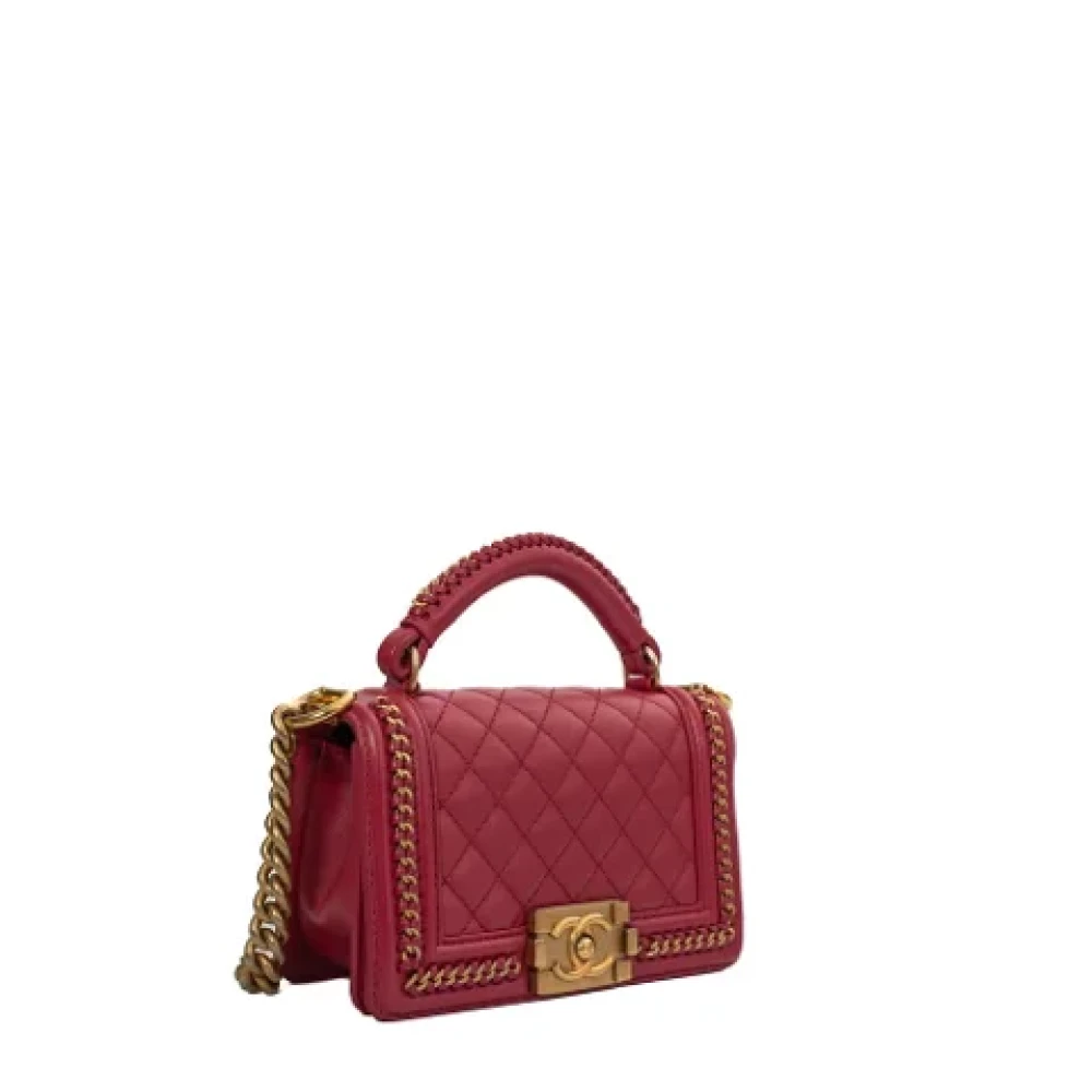 Chanel Vintage Pre-owned Leather handbags Pink Dames