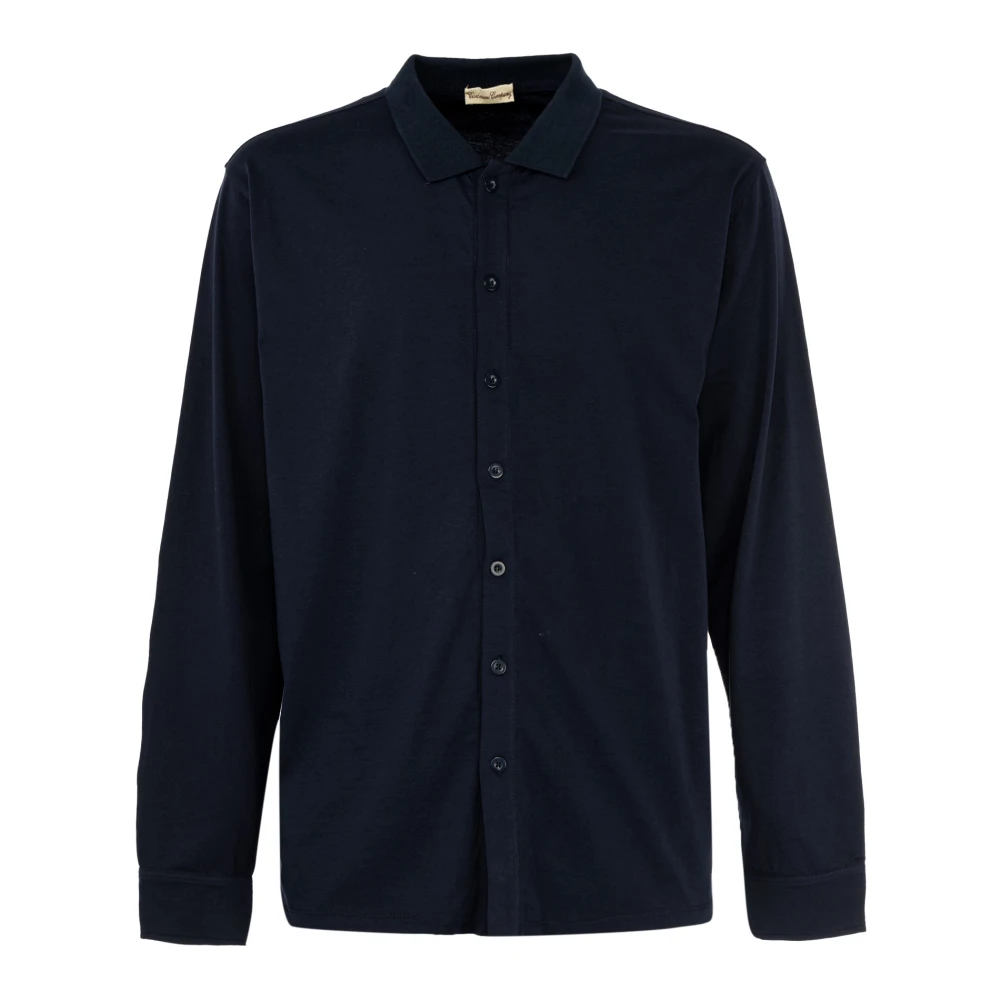 Cashmere Company Heren Overhemd Lange Mouw Blue Heren