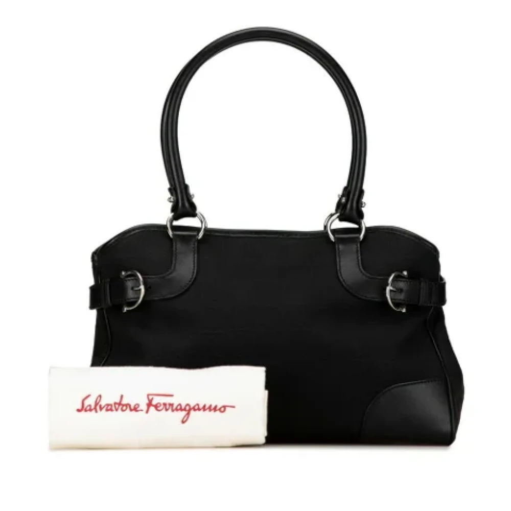 Salvatore Ferragamo Pre-owned Canvas handbags Black Dames