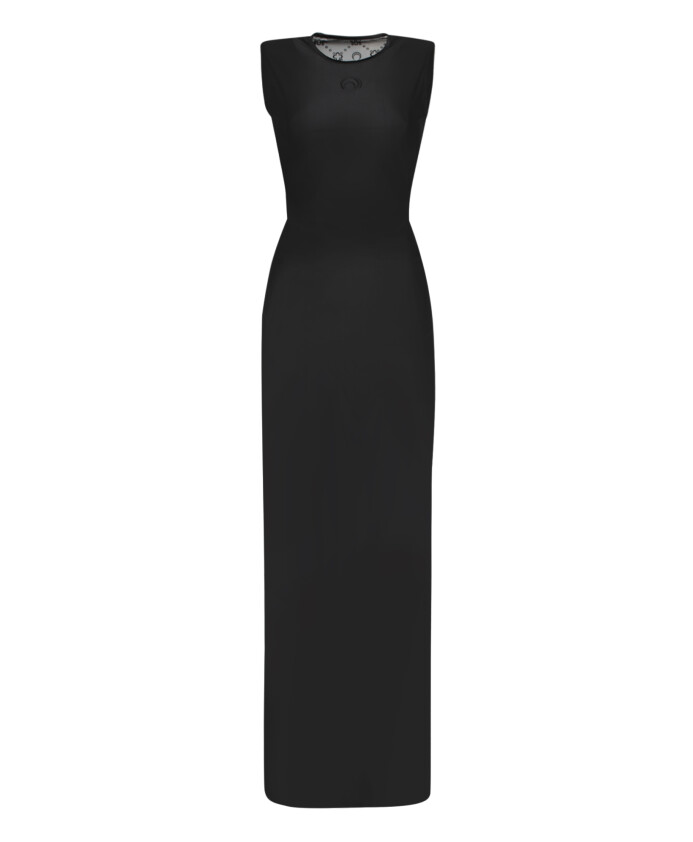 elegante-robe-noire-a-imprime-unique