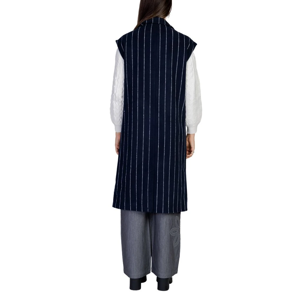 Ichi Blauwe Dames Herfst Winter Jas & Mantel Blue Dames