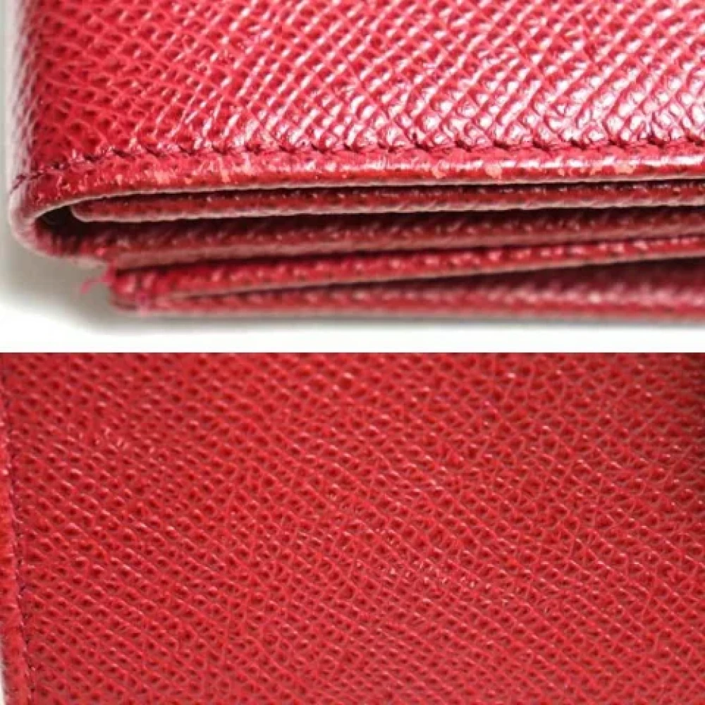 Bvlgari Vintage Pre-owned Leather wallets Red Dames