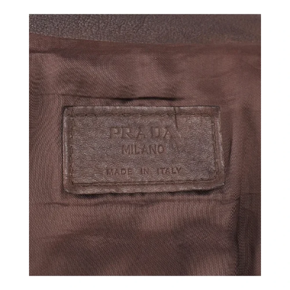 Prada Vintage Pre-owned Leather outerwear Brown Dames