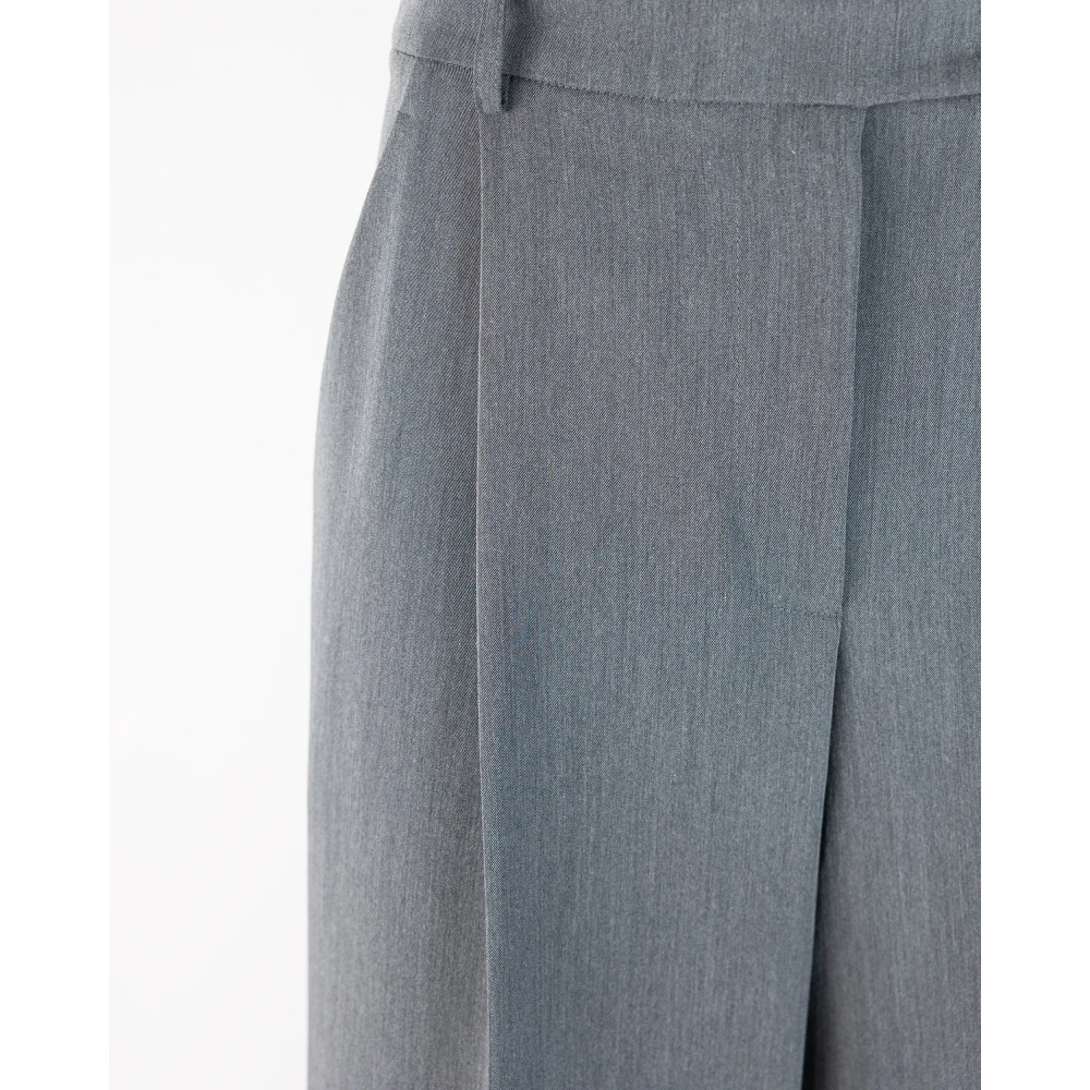 PATRIZIA PEPE Grijze Palazzo Broek Stretch Stof Gray Dames