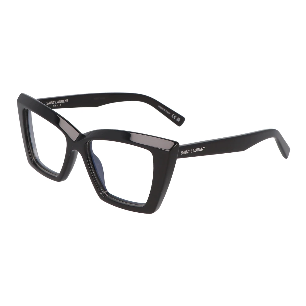 Saint Laurent Irregular Acetate Frame Eyeglasses Black Unisex