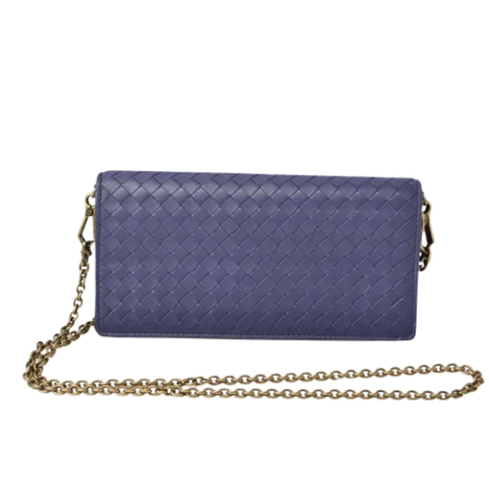 Bottega Veneta Vintage Pre-owned Leather wallets Blue Dames