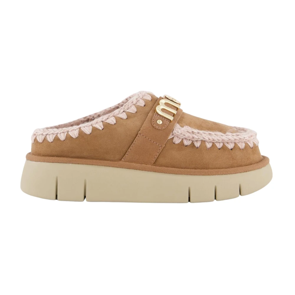 Mou Women's Pink/Brown Bounce Clog Logo