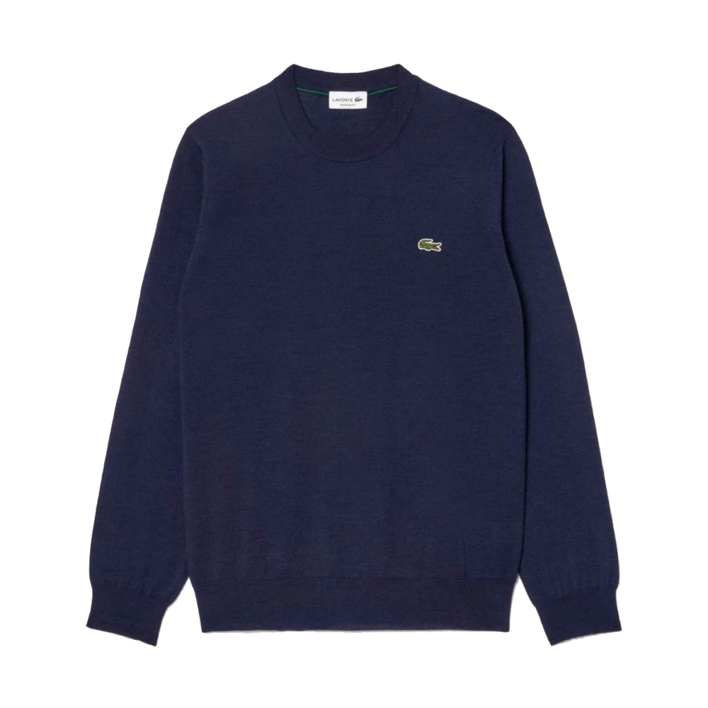 Lacoste Blauwe Geribbelde Trui met Krokodillenlogo Blue Heren