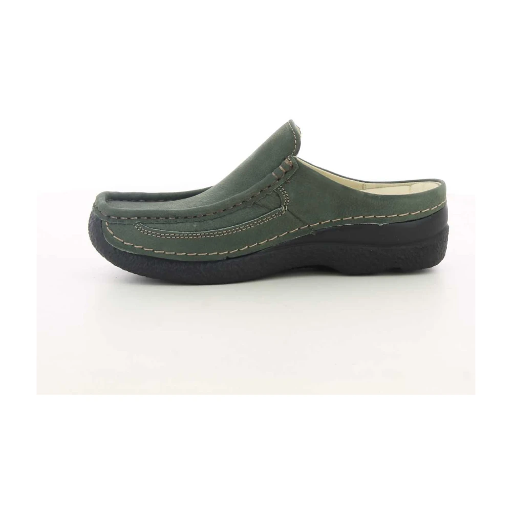 Wolky Damesschoenen Groen Roll Slide W23 Green Dames