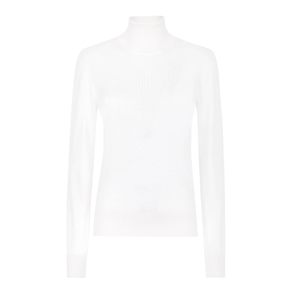 Dolce & Gabbana Kasjmier-zijden coltrui optisch wit White Dames