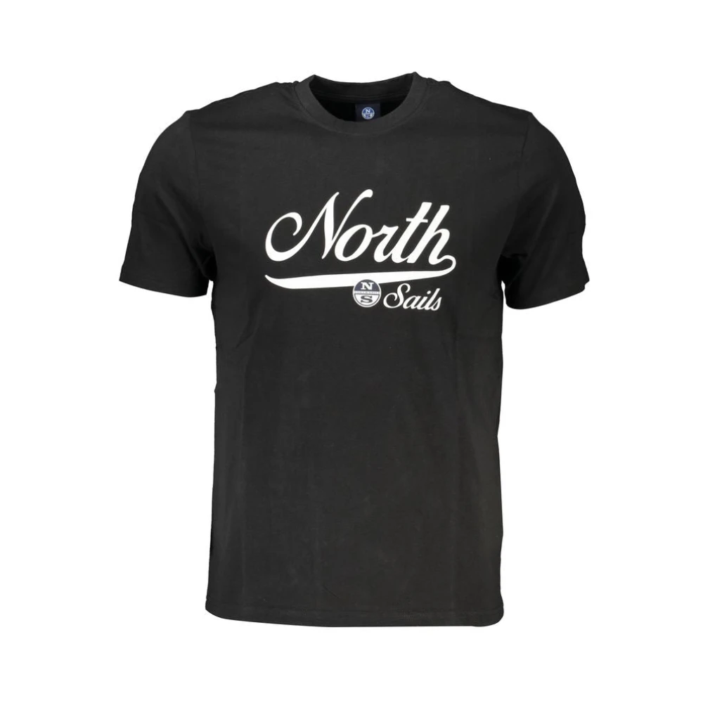 North Sails Zwart Katoen Print Logo T-Shirt Black Heren