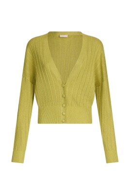 avocado-green-lame-cardigan-sweater