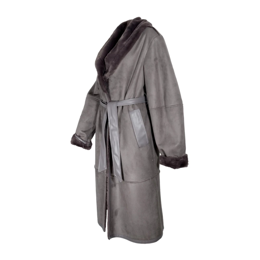 Kaos Synthetische Schapenvacht Jas Grijs Gray Dames