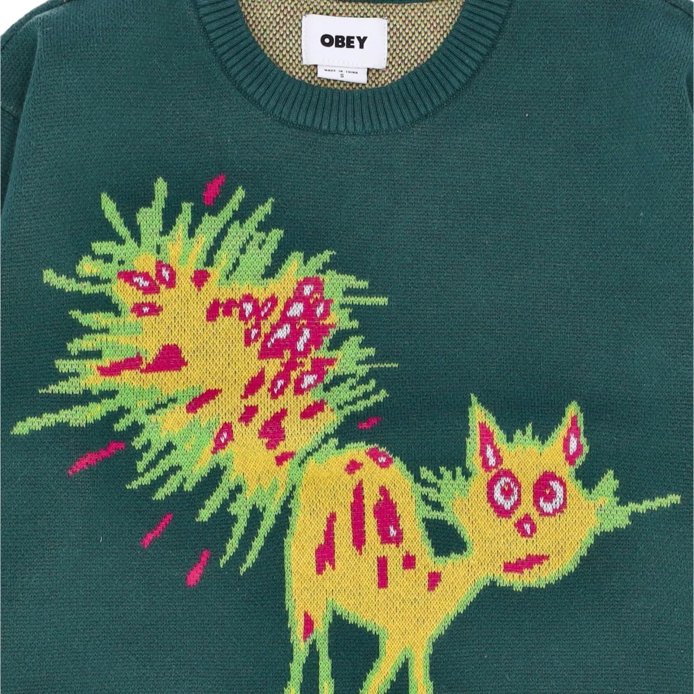 Obey Donkere Ceder Lichtgewicht Crew-Neck Sweater Green Dames