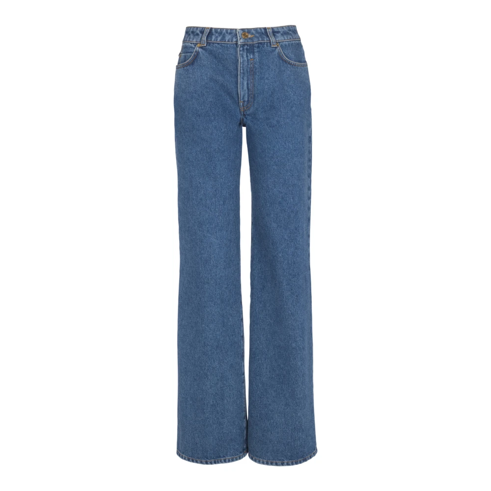 Balmain Blue Straight-Leg Denim Jeans - Female - Bootcut Jeans - S - Jeans