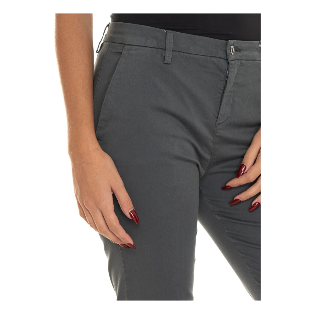 Liu Jo Straight Leg Chino Broek met Applicatie Gray Dames