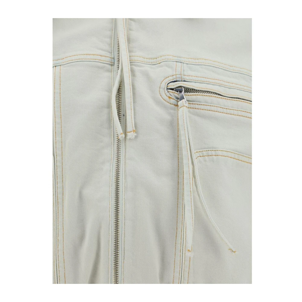 Blumarine Gewatteerde Denim Jack met Ritssluiting Gray Dames