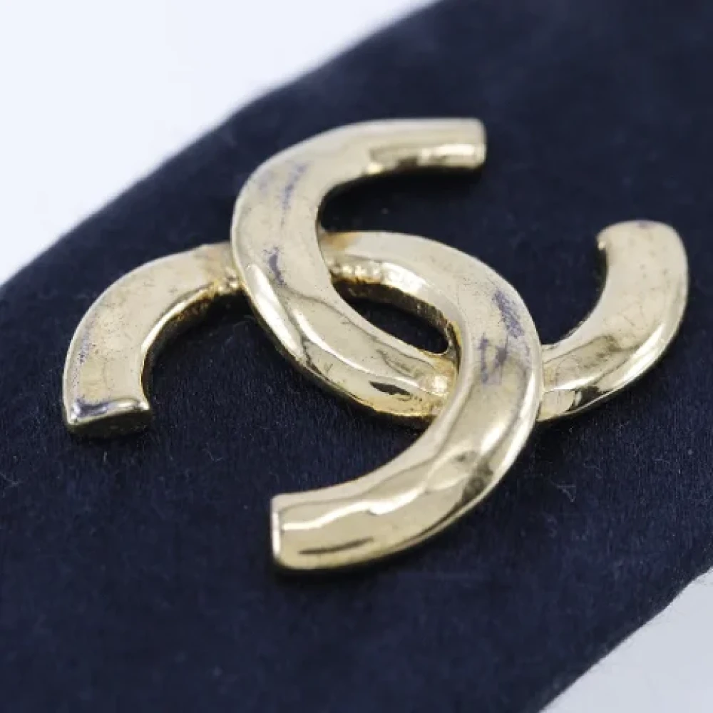 Chanel Vintage Pre-owned Canvas hair-accessories Black Dames