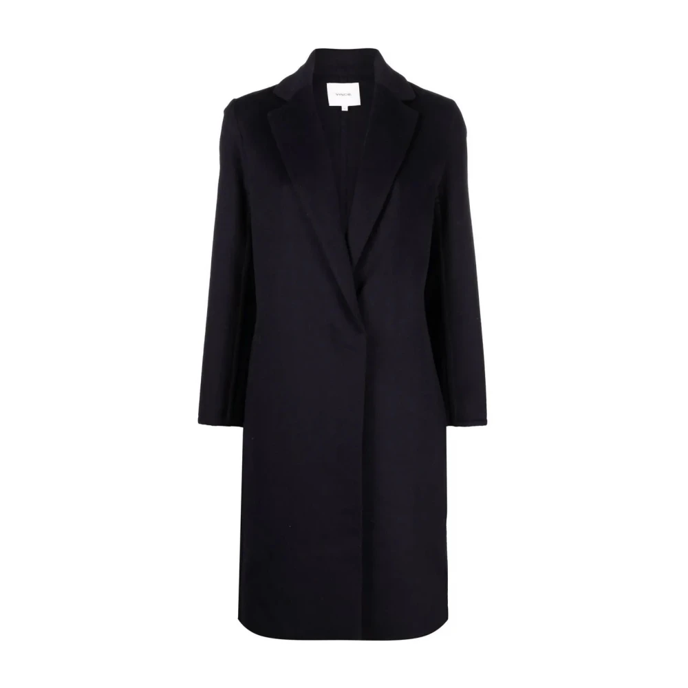 Vince Zwarte Wollen Blend Casual Jas Black Dames
