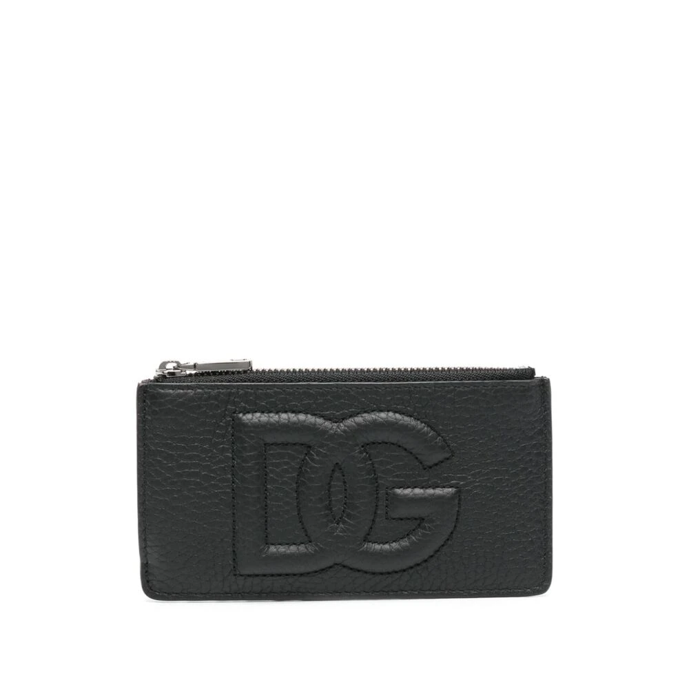 Dolce & Gabbana Svart Läder Bum Bag med Präglat Logotyp Black, Herr