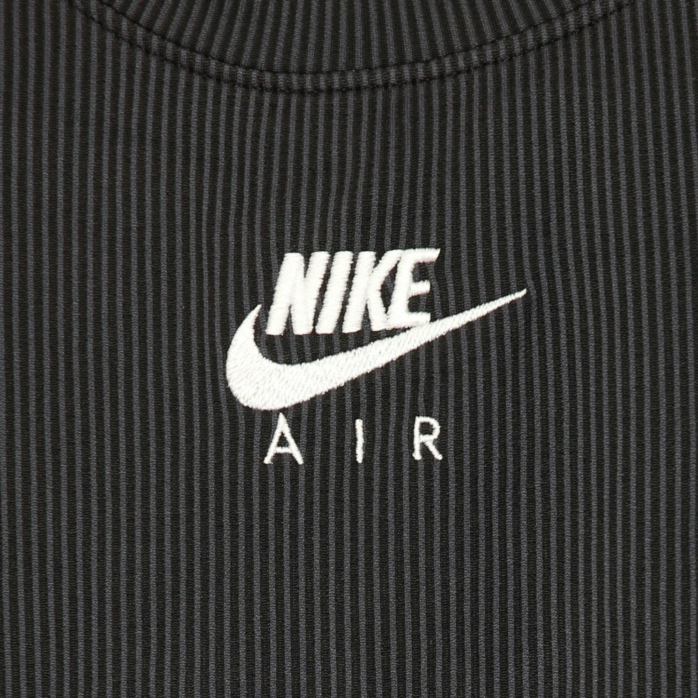 Nike Longsleeve Bicolor Geribbelde Top Black Dames