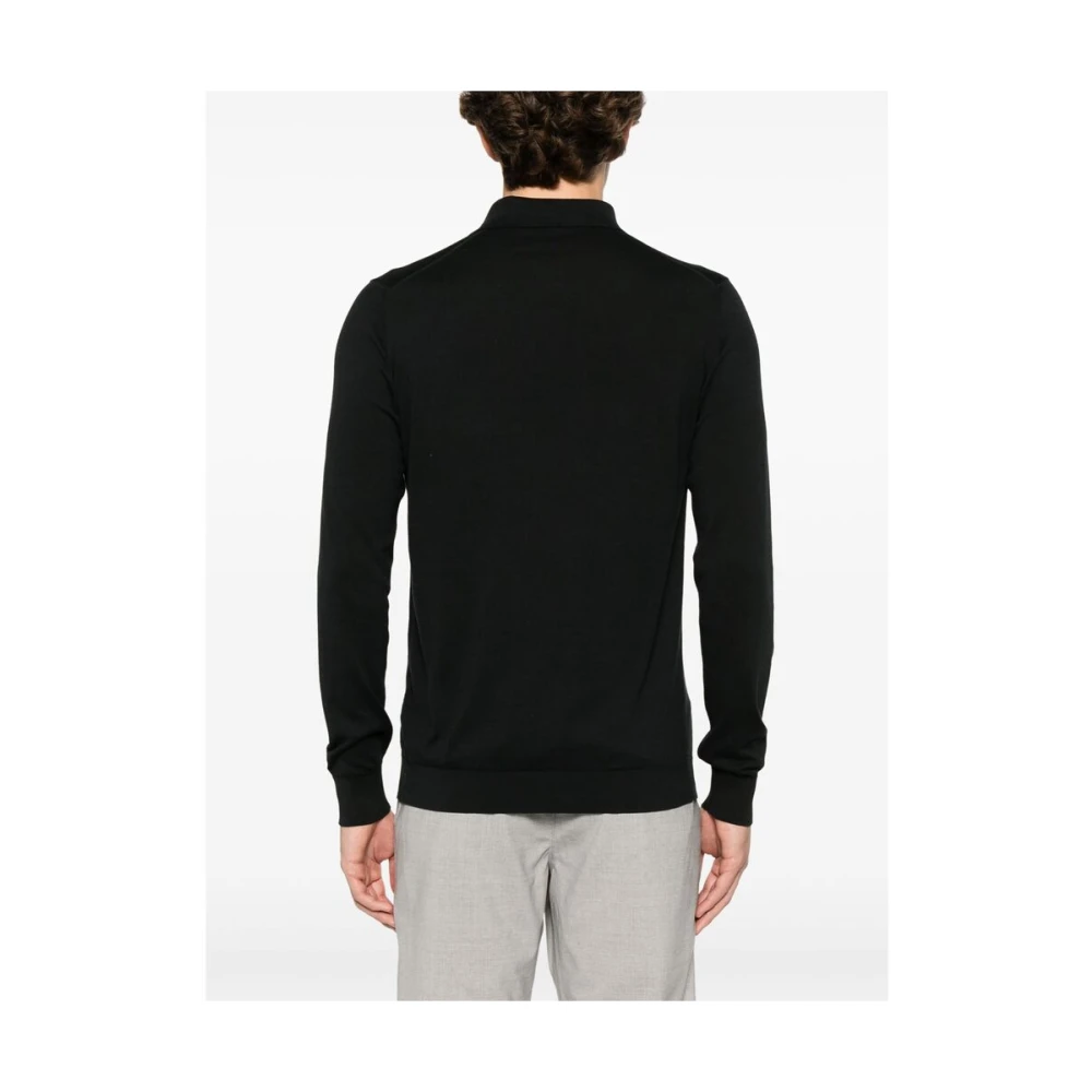 Fedeli Zwarte Sweater met Lange Mouwen Black Heren