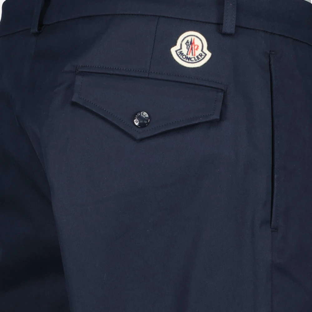 Moncler Rechte Pasvorm Chino Broek Blue Heren