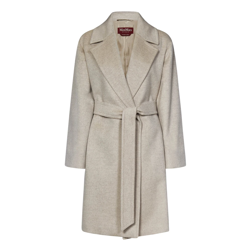 Max Mara Beige Cashmere Short Wrap Coat Beige Dames