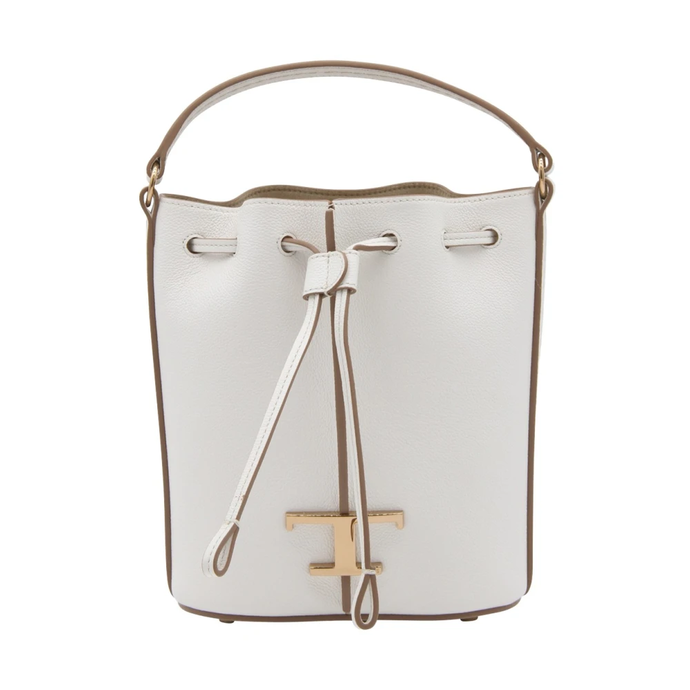 TOD'S Witte Leren T Timeless Bucket Tas White Dames