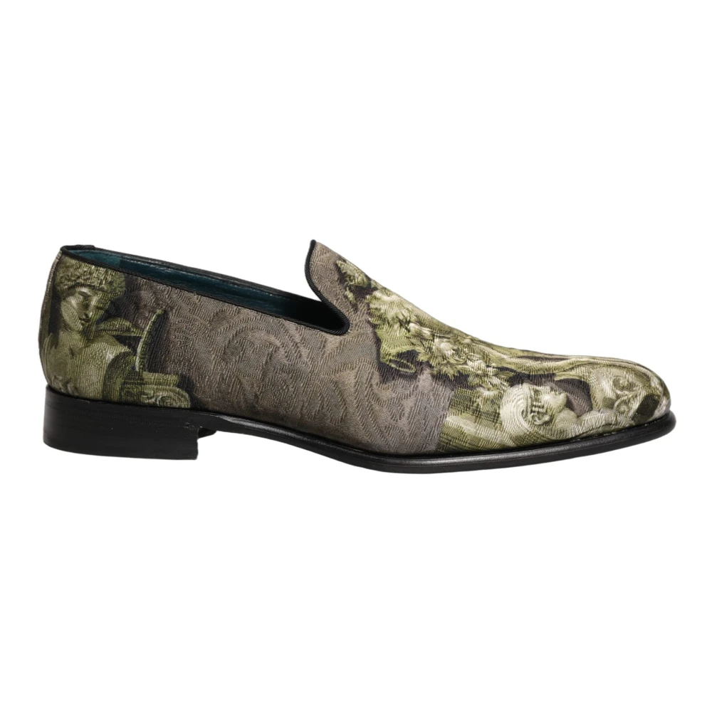 Dolce & Gabbana Men's Multicolor Loafers, 9 Uk, Baroque Jacquard Loafers