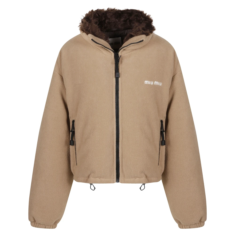 Miu Miu Women's Nude & Neutrals Fleece Down Jacket - Image 4