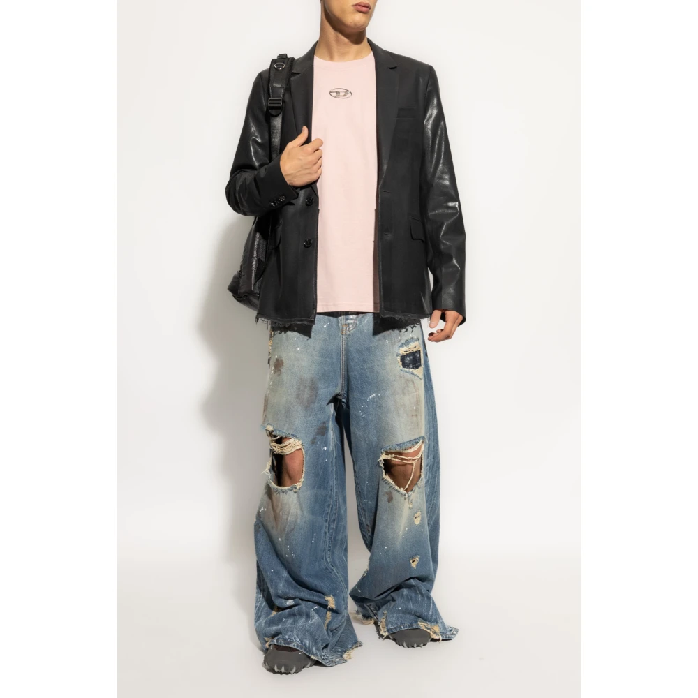 Diesel T-shirt met logo T-Boxt-S5 Pink Heren